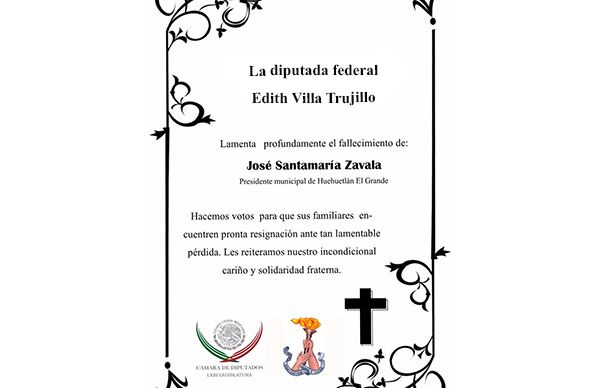 Esquela: José Santamaría Zavala 