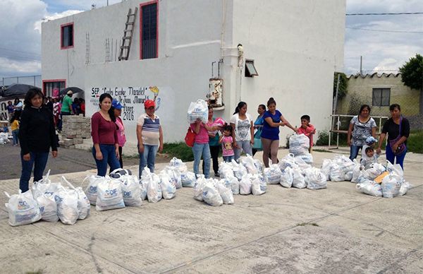 Gestiona Antorcha apoyo alimentario para Ocoyucan
