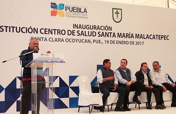 Entrega gobierno dos centros de salud en Ocoyucan