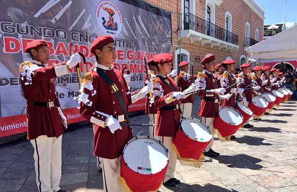 Realizan 2do Encuentro estatal de Bandas de Guerra en Atlixco  