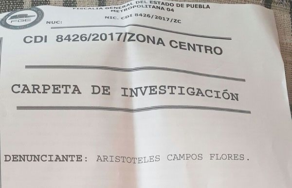  Interpone denuncia penal líder antorchista
