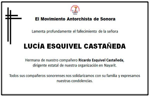 Esquela | Lucía Esquivel Castañeda 