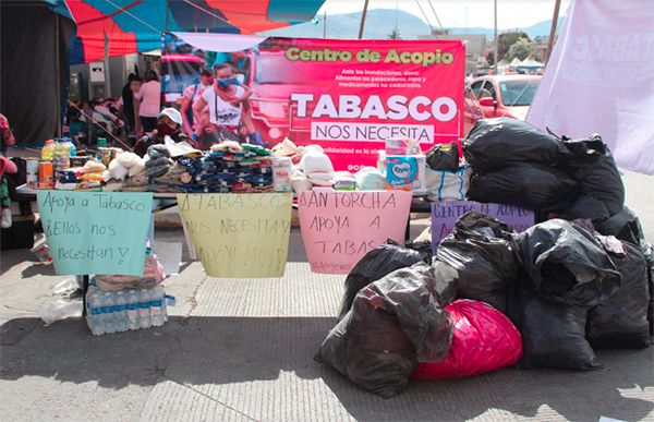 Se suman poblanos a campaña #AntorchaAyudaATabasco