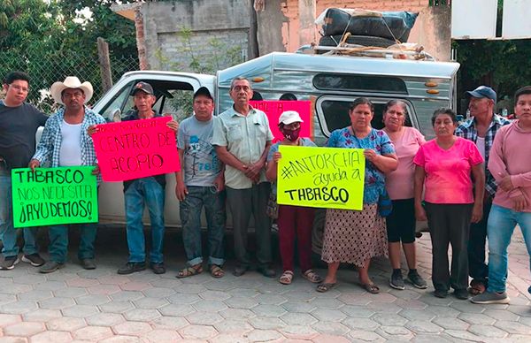Plenos antorchistas de Ixcamilpa apoyan a damnificados de Tabasco