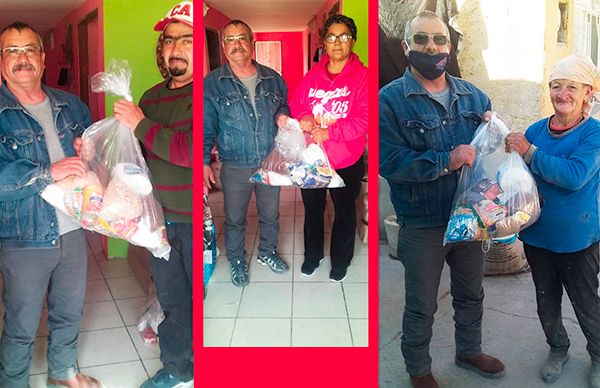 Despensas para antorchistas de Saucillo en Navidad