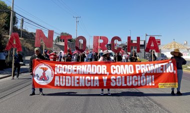 Antorcha marcha contra represión de gobierno morenista en Hidalgo
