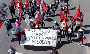 Antorcha marcha contra represión de gobierno morenista en Hidalgo