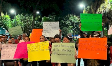 Antorchistas veracruzanos marchan para exigir aparición de su líder en Úrsulo Galván